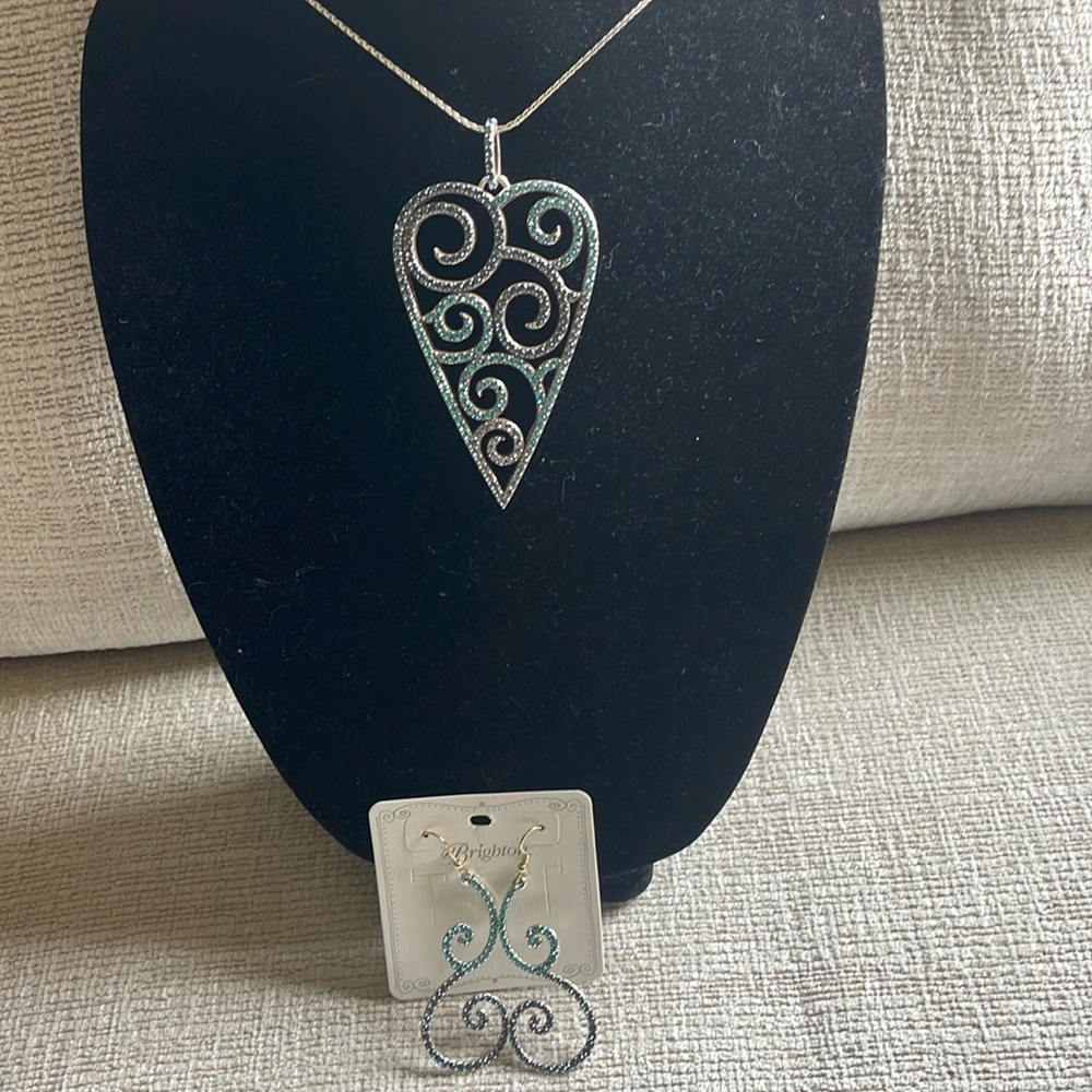 Brighton Sea of Love Convertible Long Necklace & Earrings NWT